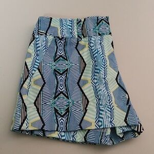 7TH AVE  PRINT, CUFFED, 4 POCKET, BELT LOOPS, STRETCH  MIDRISE, SHORTS